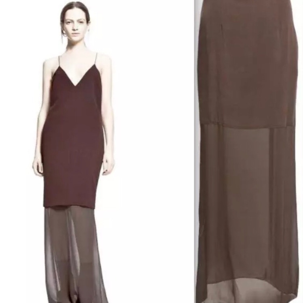 T by Alexander Wang sheer full length skirt M